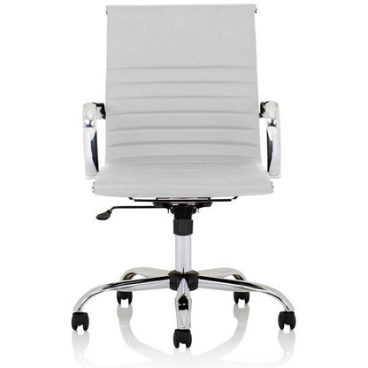 Nola Medium Back Executive Chair, Fixed Height Arms, White