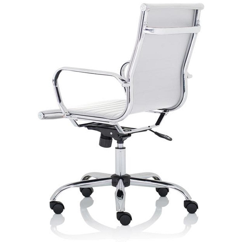 Nola Medium Back Executive Chair, Fixed Height Arms, White