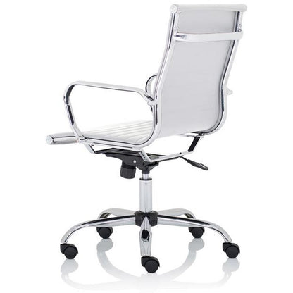 Nola Medium Back Executive Chair, Fixed Height Arms, White