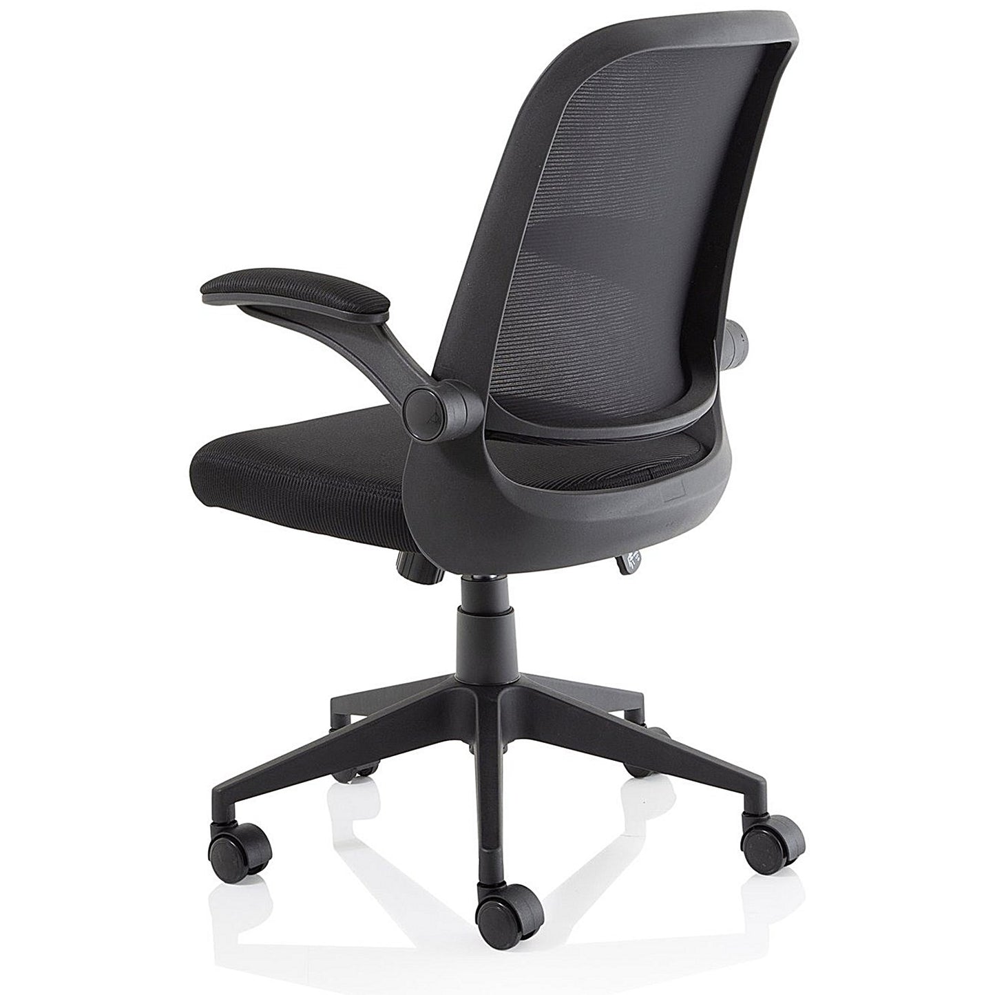 Crew Task Mesh Back Operator Chair, Folding Arms, Black