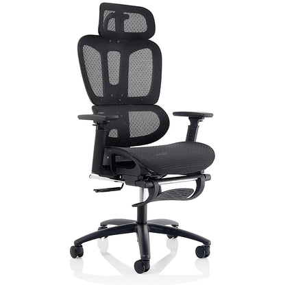 Horizon Executive Mesh Back Chair, Headrest, Height Adjustable Arms, Black