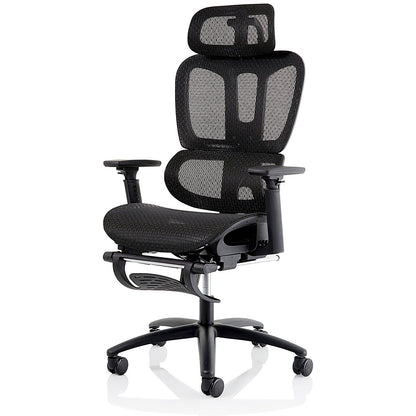 Horizon Executive Mesh Back Chair, Headrest, Height Adjustable Arms, Black