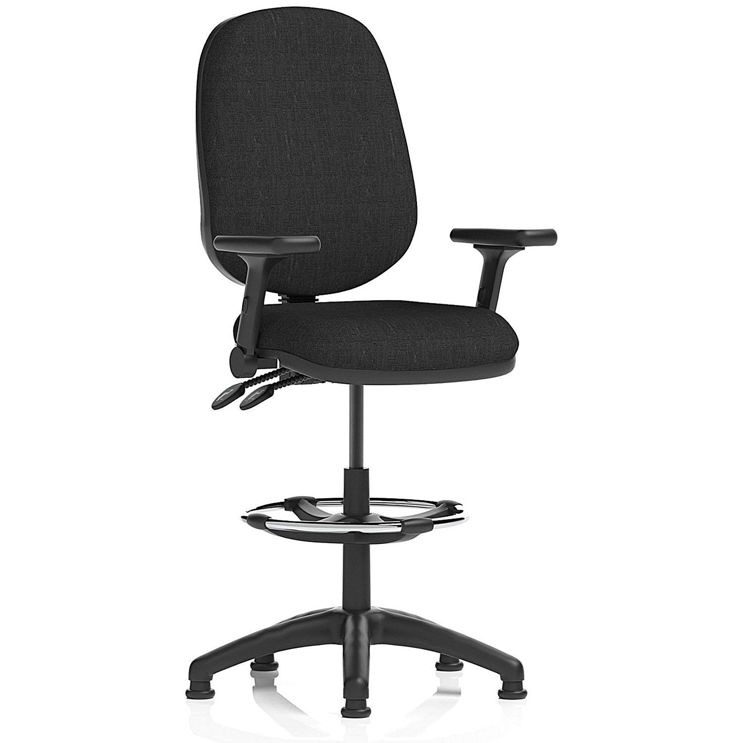 Eclipse Plus II High Rise Operator Chair, Black, Folding Arms Easy2Order : OP000333