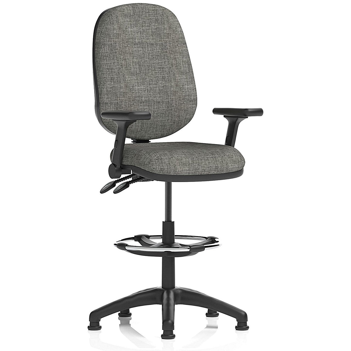 Eclipse Plus II High Rise Operator Chair, Charcoal, Folding Arms Easy2Order : OP000335