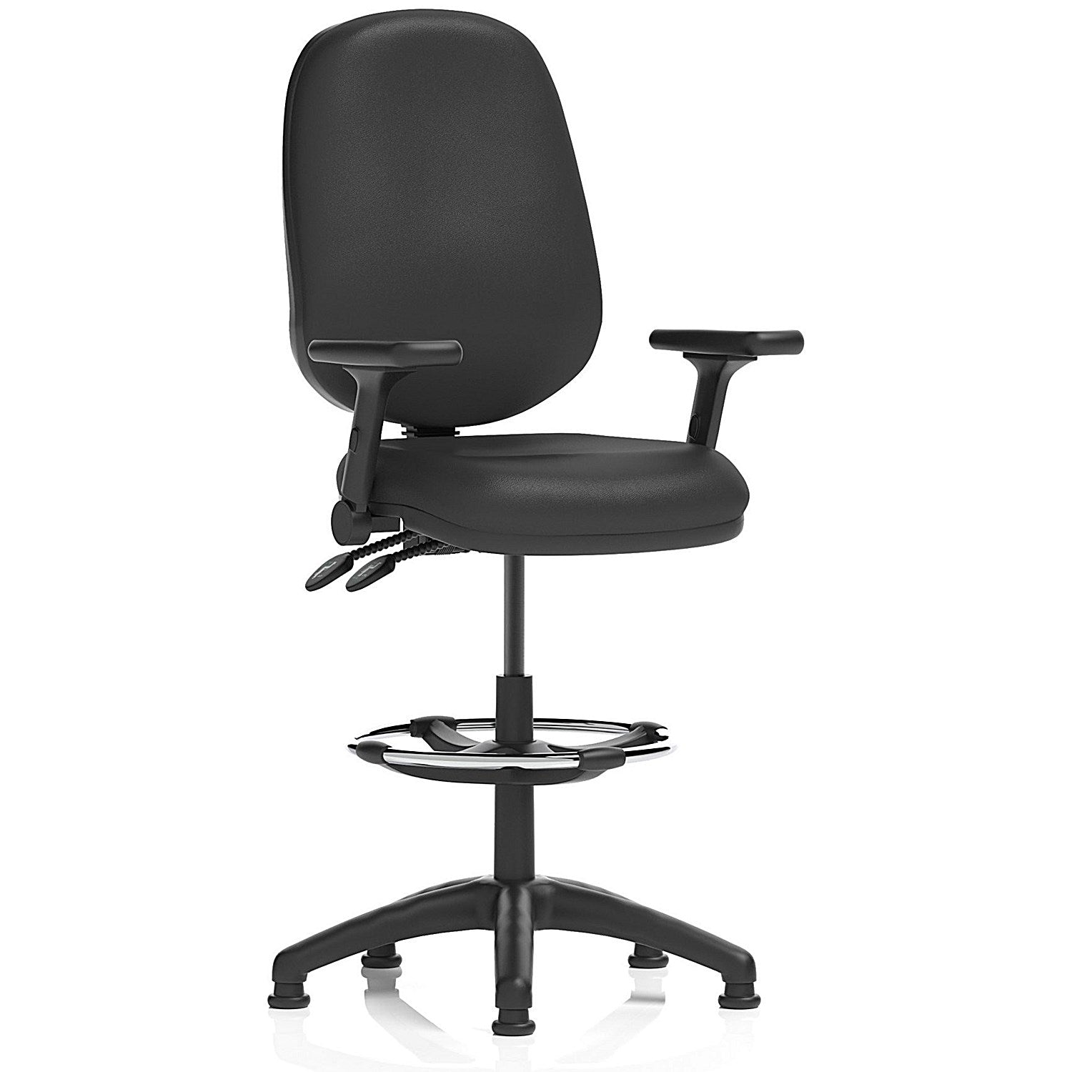 Eclipse Plus II High Rise Operator Chair, Bonded Leather, Folding Arms Easy2Order : OP000336