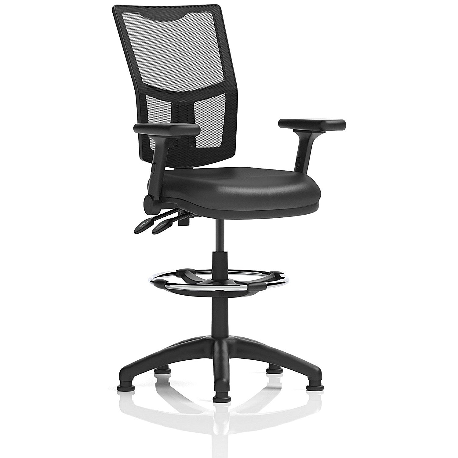 Eclipse Plus II High Rise Mesh Back Operator Chair, Bonded Leather, Folding Arms Easy2Order : OP000340