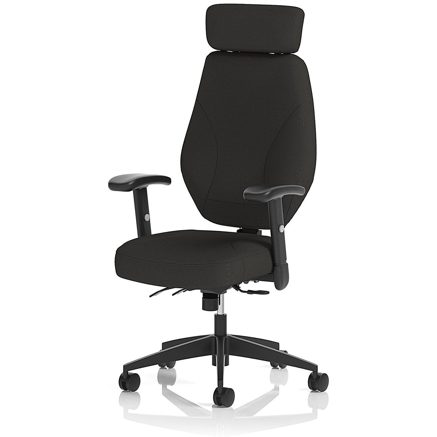Nexus High Back Executive Chair, Headrest, Height Adjustable Arms, Black