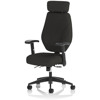 Nexus High Back Executive Chair, Headrest, Height Adjustable Arms, Black