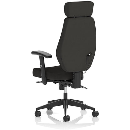 Nexus High Back Executive Chair, Headrest, Height Adjustable Arms, Black