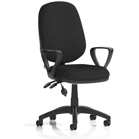 Eclipse Plus II Lever Task Operator Chair With Pump Lumbar, Fixed Height Arms, Arms Black Easy2Order : OP000346