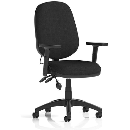 Eclipse Plus II Lever Task Operator Chair With Pump Lumbar, Height Adjustable Arms, Black