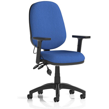 Eclipse Plus II Lever Task Operator Chair With Pump Lumbar, Height Adjustable Arms, Blue