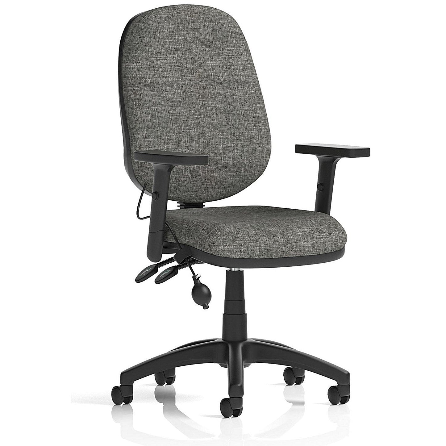 Eclipse Plus II Lever Task Operator Chair With Pump Lumbar, Height Adjustable Arms, Charcoal