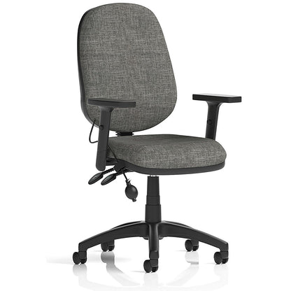 Eclipse Plus II Lever Task Operator Chair With Pump Lumbar, Height Adjustable Arms, Charcoal