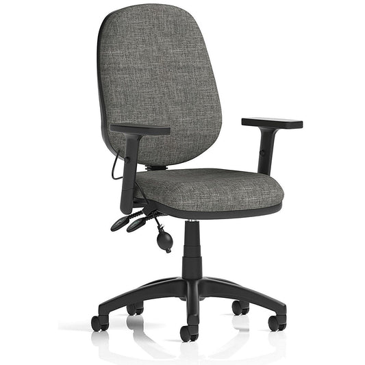 Eclipse Plus II Lever Task Operator Chair With Pump Lumbar, Height Adjustable Arms, Charcoal