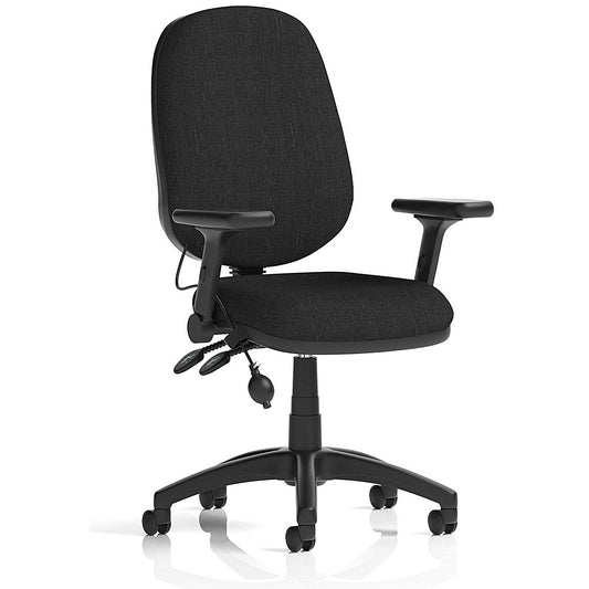 Eclipse Plus II Lever Task Operator Chair With Pump Lumbar, Folding Arms, Black