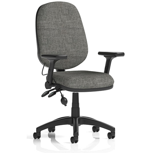 Eclipse Plus II Lever Task Operator Chair With Pump Lumbar, Folding Arms, Charcoal