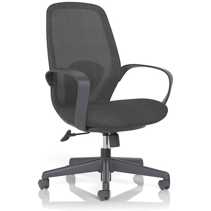 Ariel Mesh Task Operator Chair, Fixed Height Arms, Black