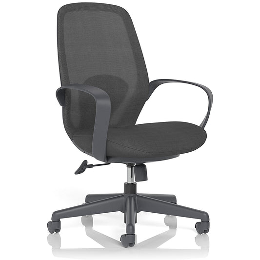 Ariel Mesh Task Operator Chair, Fixed Height Arms, Black
