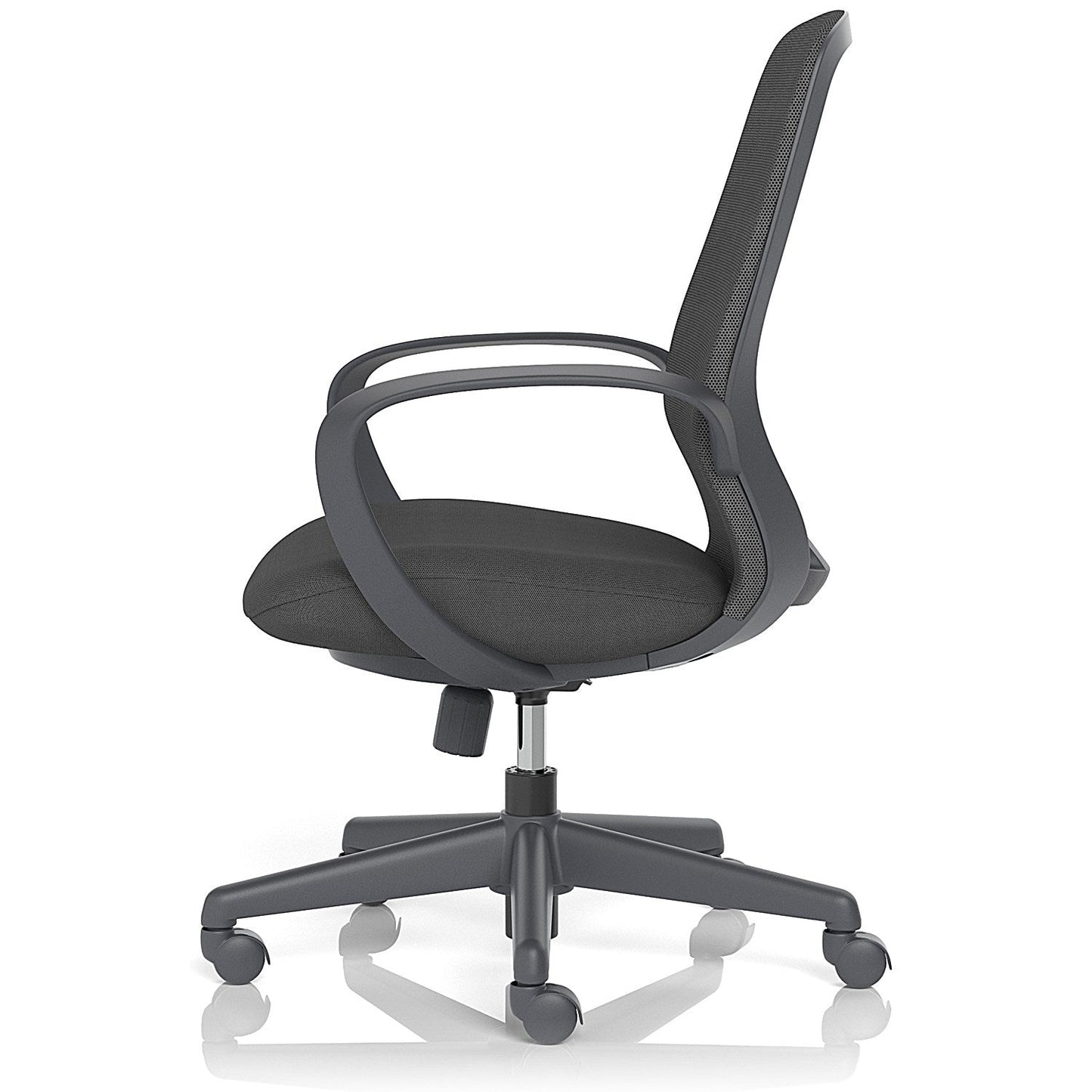Ariel Mesh Task Operator Chair, Fixed Height Arms, Black