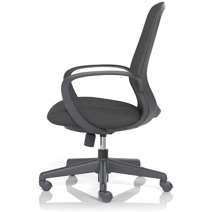Ariel Mesh Task Operator Chair, Fixed Height Arms, Black