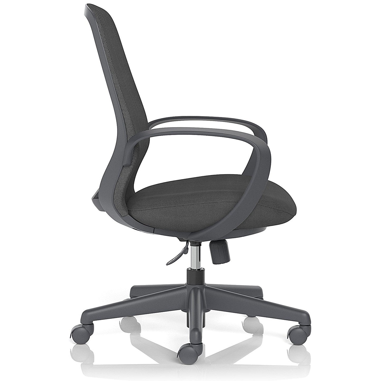 Ariel Mesh Task Operator Chair, Fixed Height Arms, Black