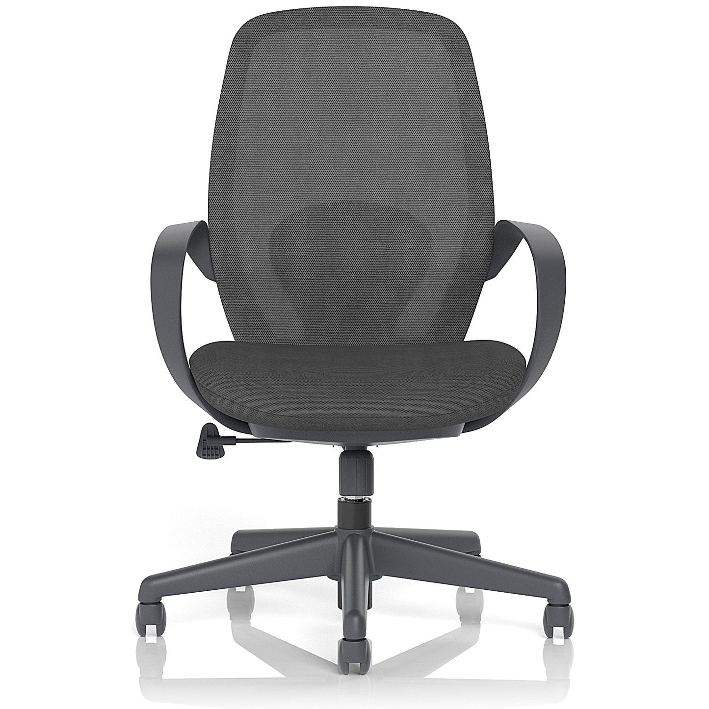 Ariel Mesh Task Operator Chair, Fixed Height Arms, Black