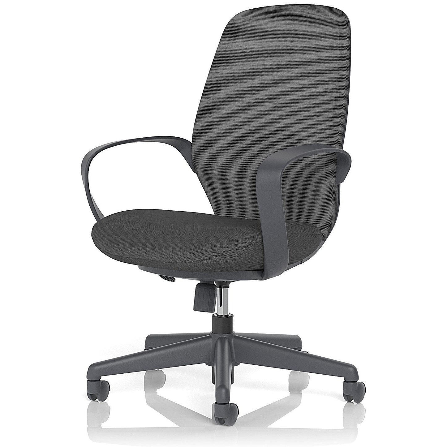 Ariel Mesh Task Operator Chair, Fixed Height Arms, Black