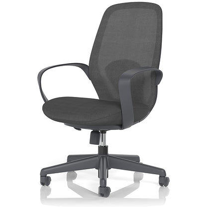 Ariel Mesh Task Operator Chair, Fixed Height Arms, Black