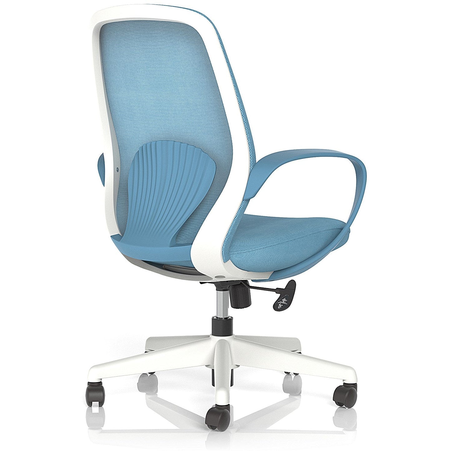 Ariel Mesh Task Operator Chair, Fixed Height Arms, Blue
