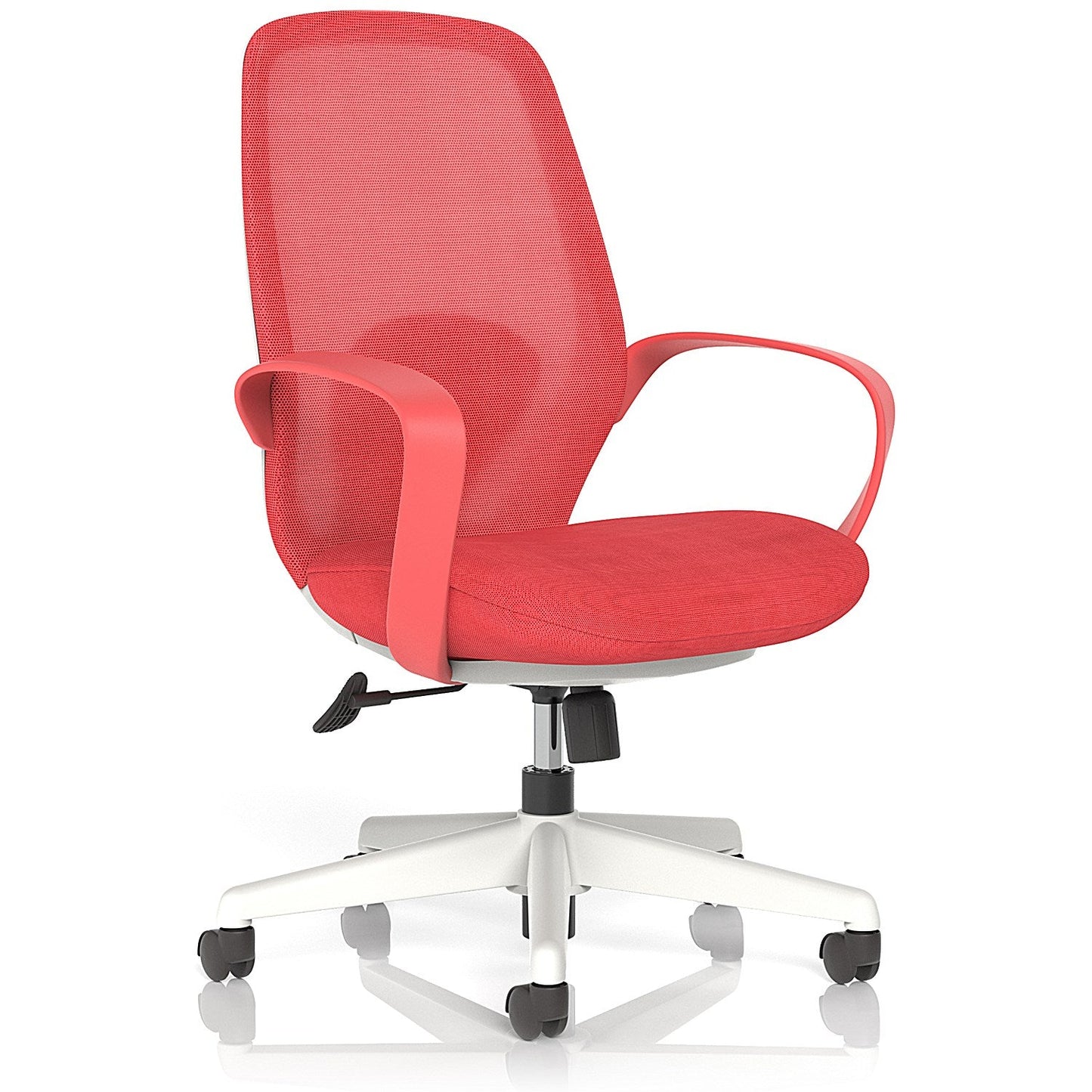 Ariel Mesh Task Operator Chair, Fixed Height Arms, Red