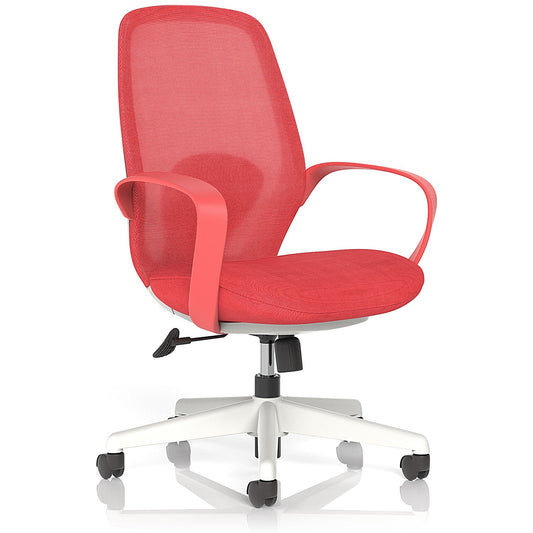 Ariel Mesh Task Operator Chair, Fixed Height Arms, Red