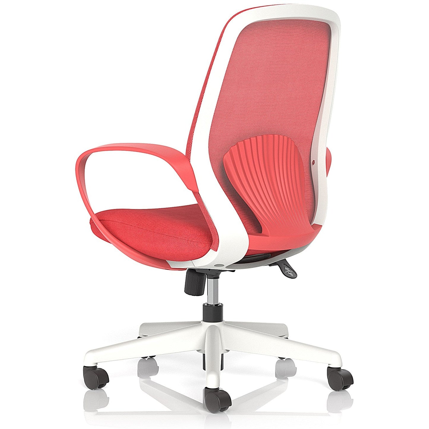 Ariel Mesh Task Operator Chair, Fixed Height Arms, Red