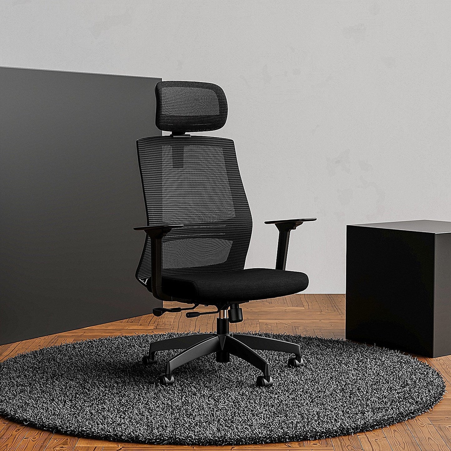 Ventra Mesh Back Task Operator Chair, Height Adjustable Arms, Black