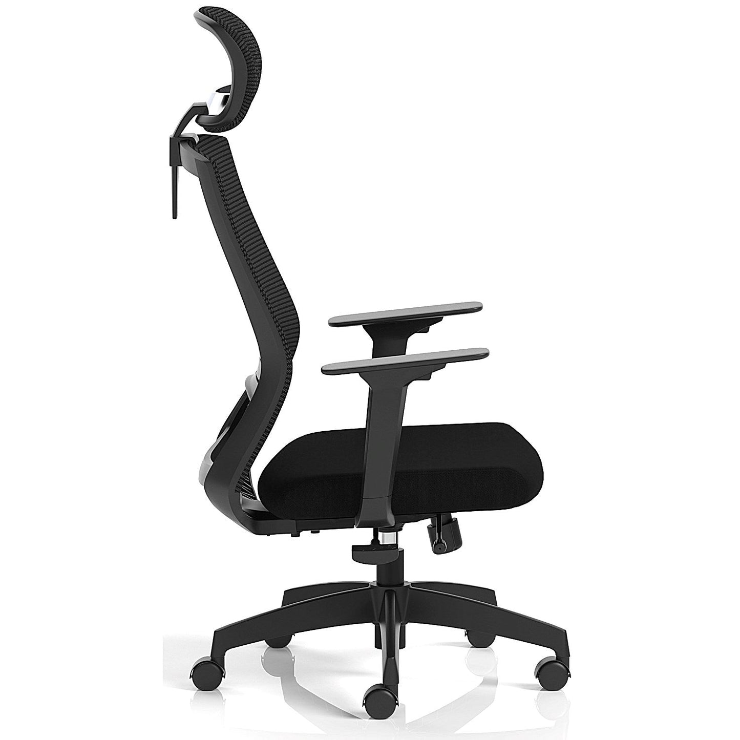 Ventra Mesh Back Task Operator Chair With Headrest, Height Adjustable Arms,Black