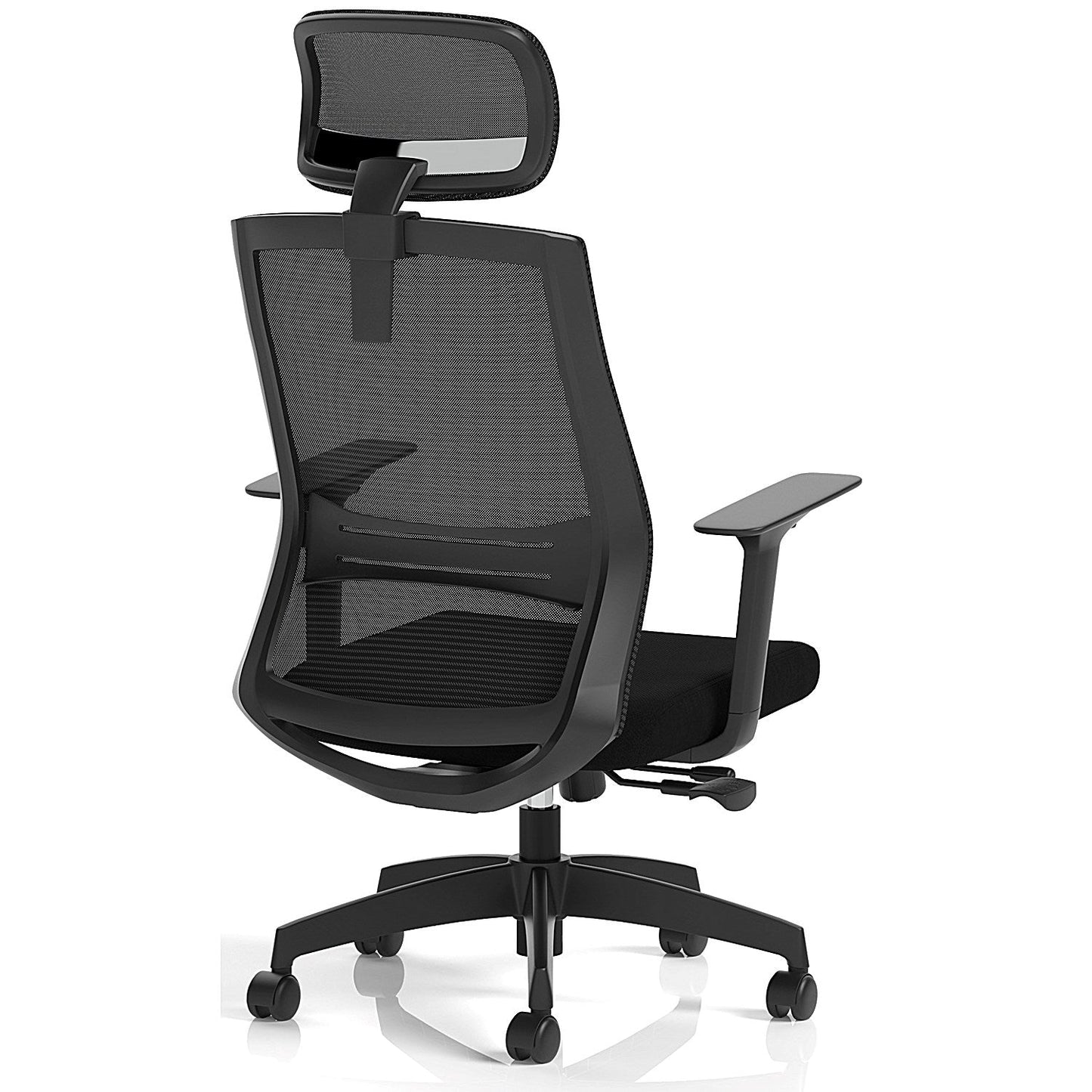 Ventra Mesh Back Task Operator Chair With Headrest, Height Adjustable Arms,Black
