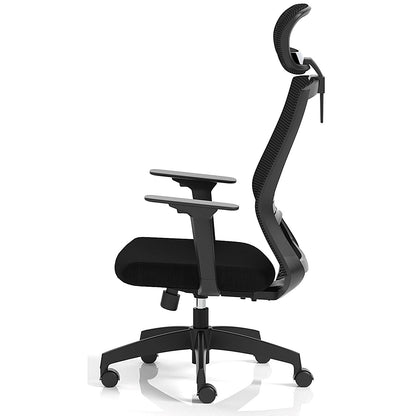 Ventra Mesh Back Task Operator Chair With Headrest, Height Adjustable Arms,Black