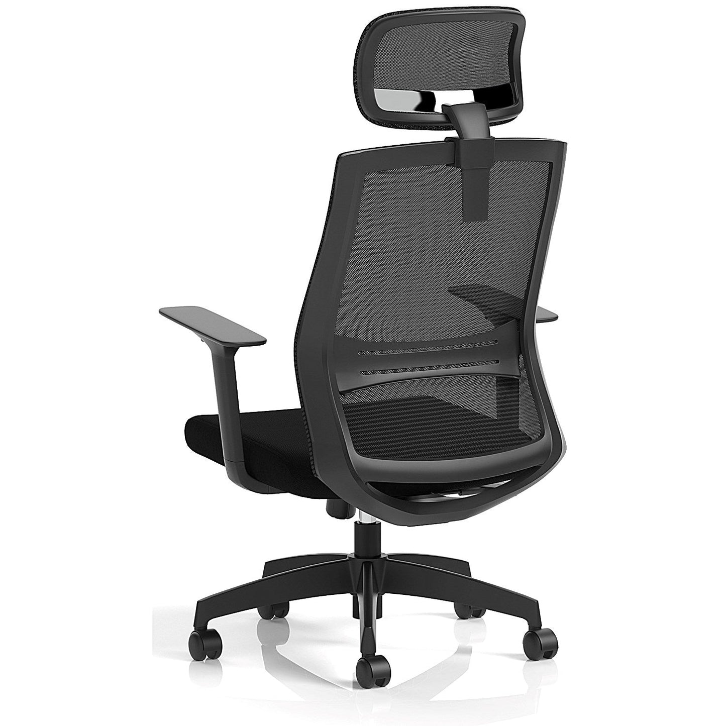 Ventra Mesh Back Task Operator Chair With Headrest, Height Adjustable Arms,Black