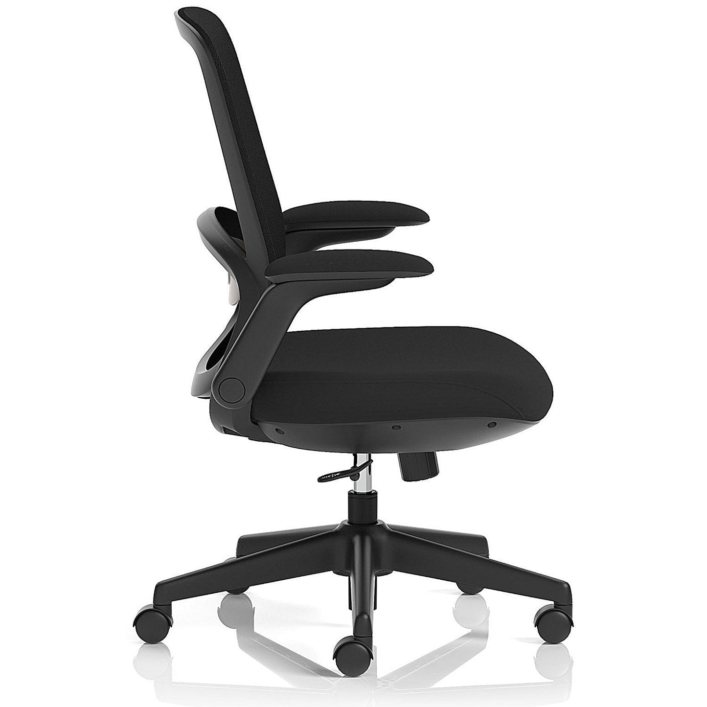 Crew 2 Task Operator Mesh Back Chair, Folding Arms, Black