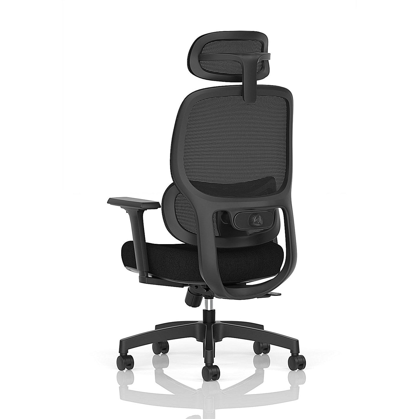 Rowan Mesh Back Chair With Headrest, Height Adjustable Arms, Black
