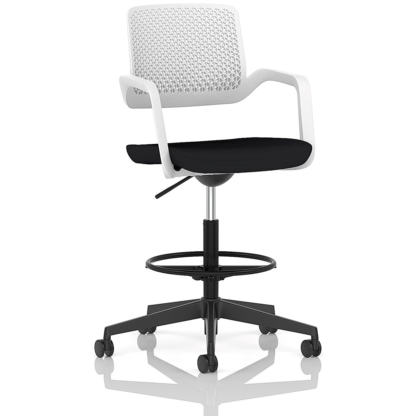 Cosmo Hi Rise Chair White Frame Black Seat