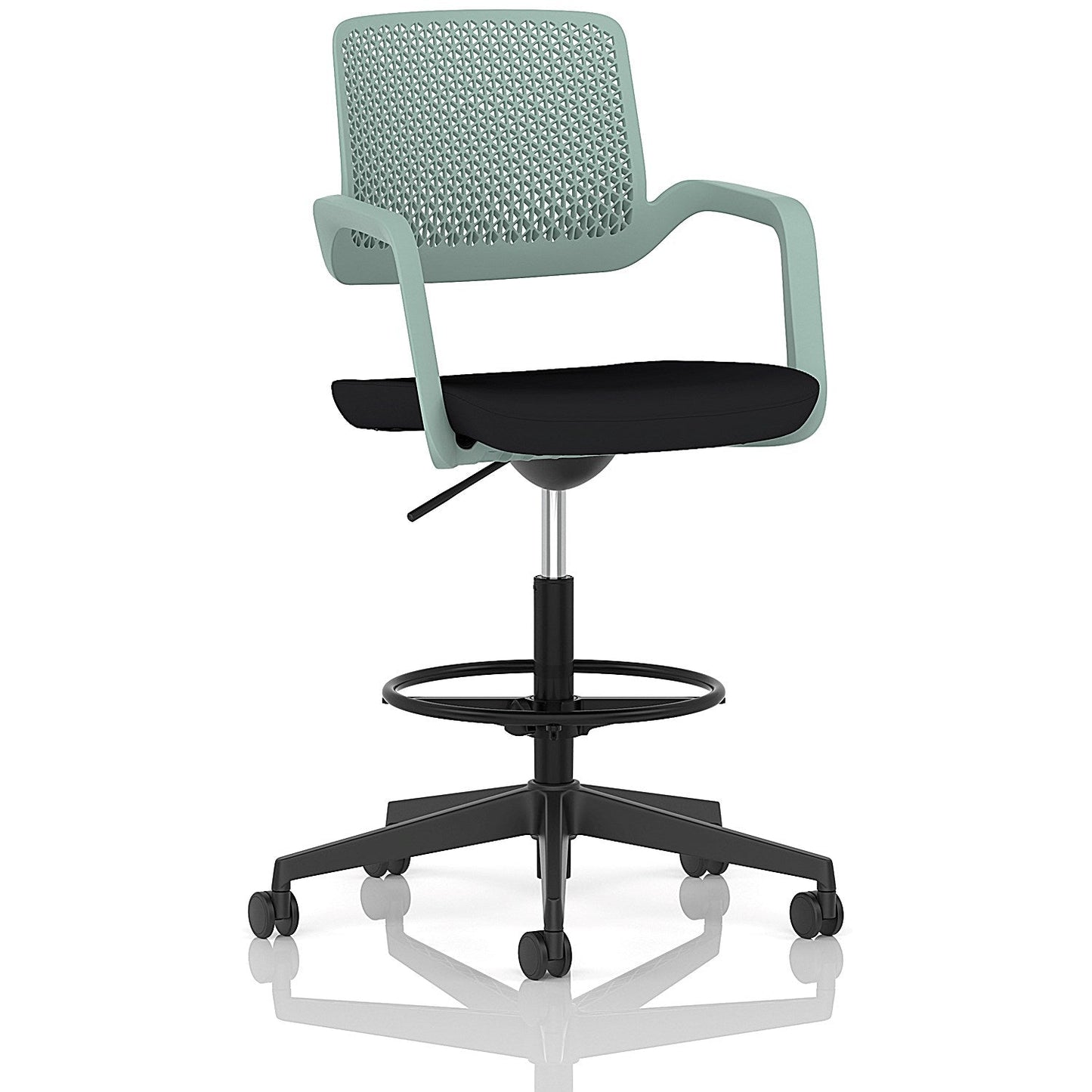 Cosmo Hi Rise Chair Green Frame Black Seat