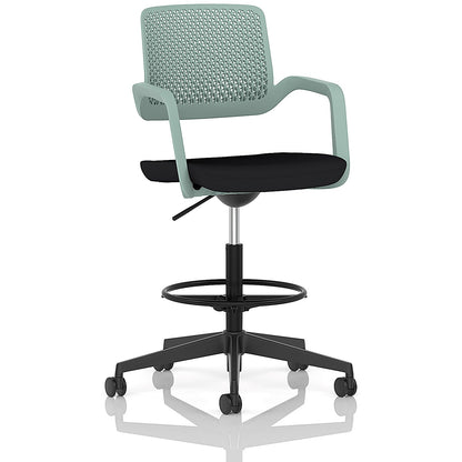 Cosmo Hi Rise Chair Green Frame Black Seat