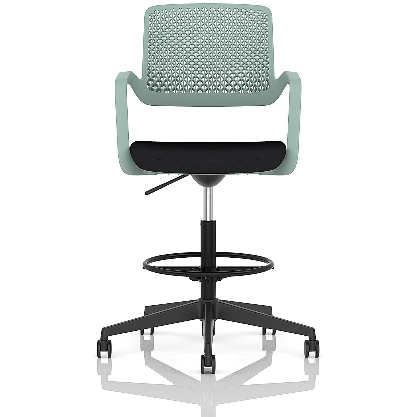Cosmo Hi Rise Chair Green Frame Black Seat