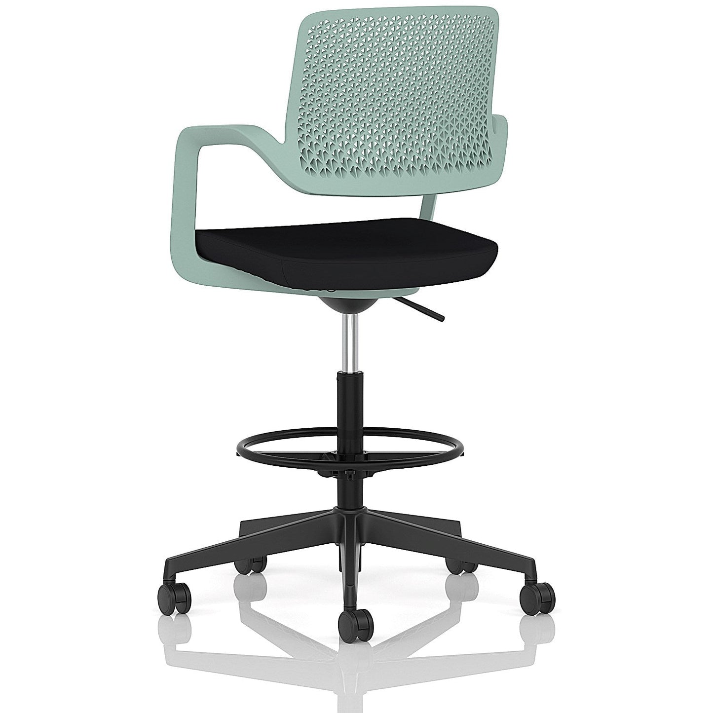 Cosmo Hi Rise Chair Green Frame Black Seat
