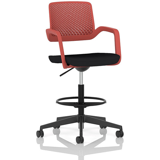Cosmo Hi Rise Chair Red Frame Black Seat
