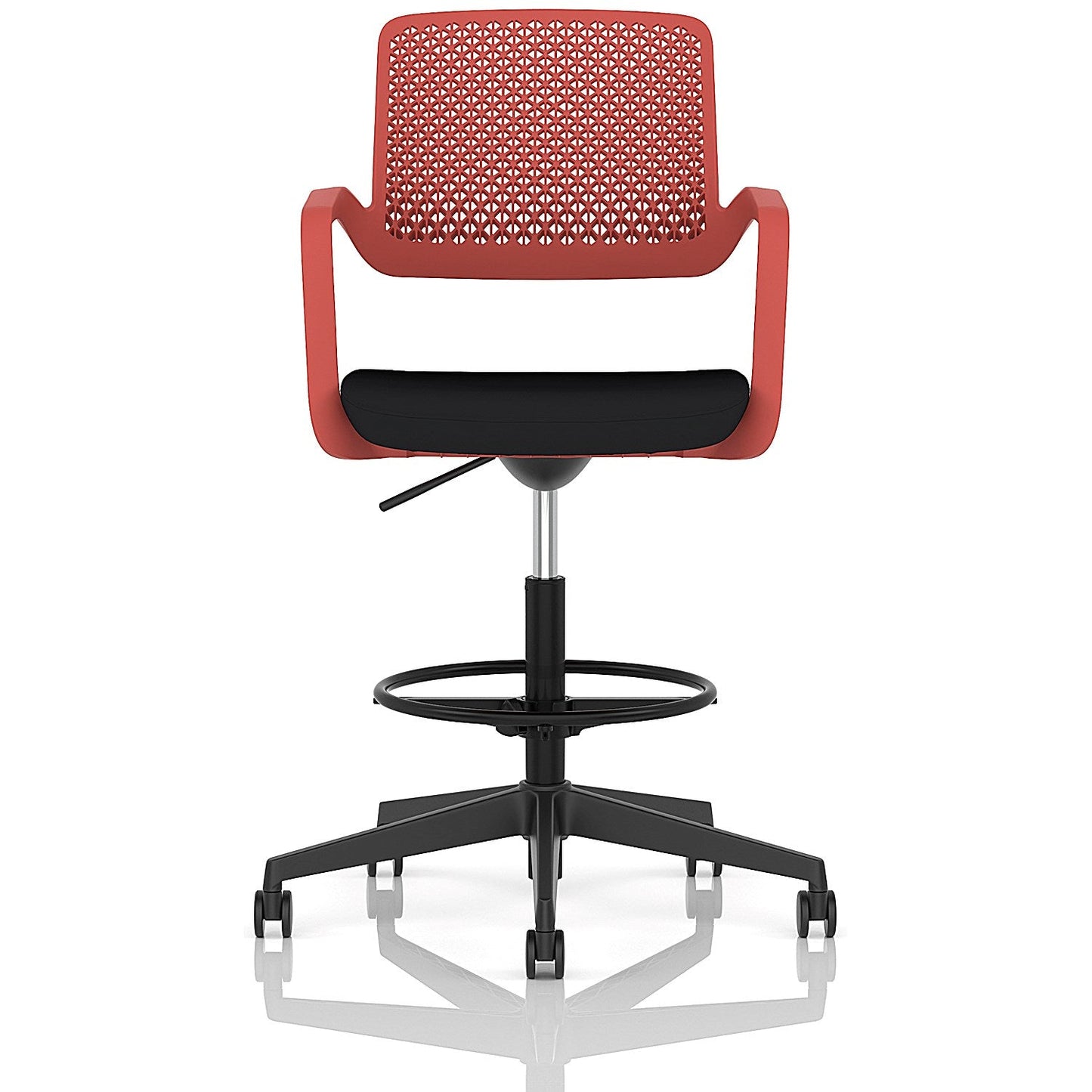 Cosmo Hi Rise Chair Red Frame Black Seat
