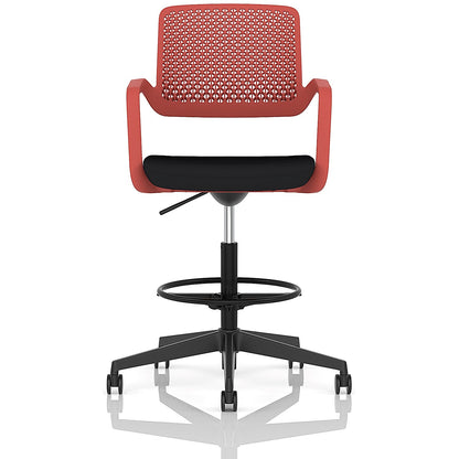 Cosmo Hi Rise Chair Red Frame Black Seat