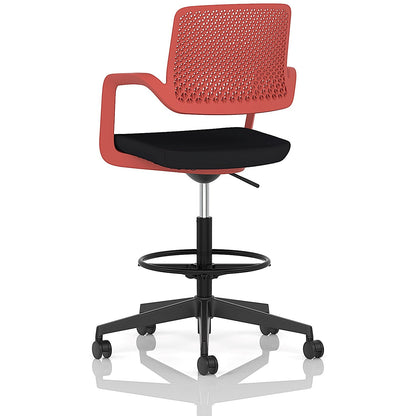 Cosmo Hi Rise Chair Red Frame Black Seat