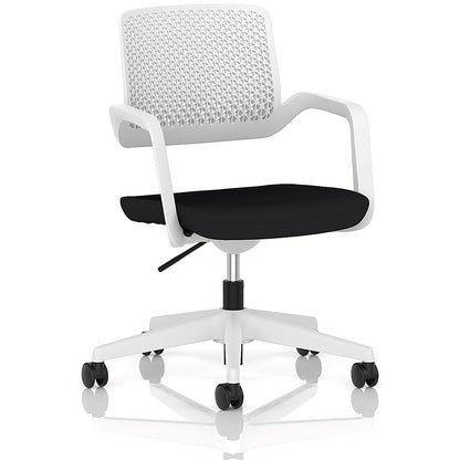 Cosmo Task Operator Chair White Frame Black Seat